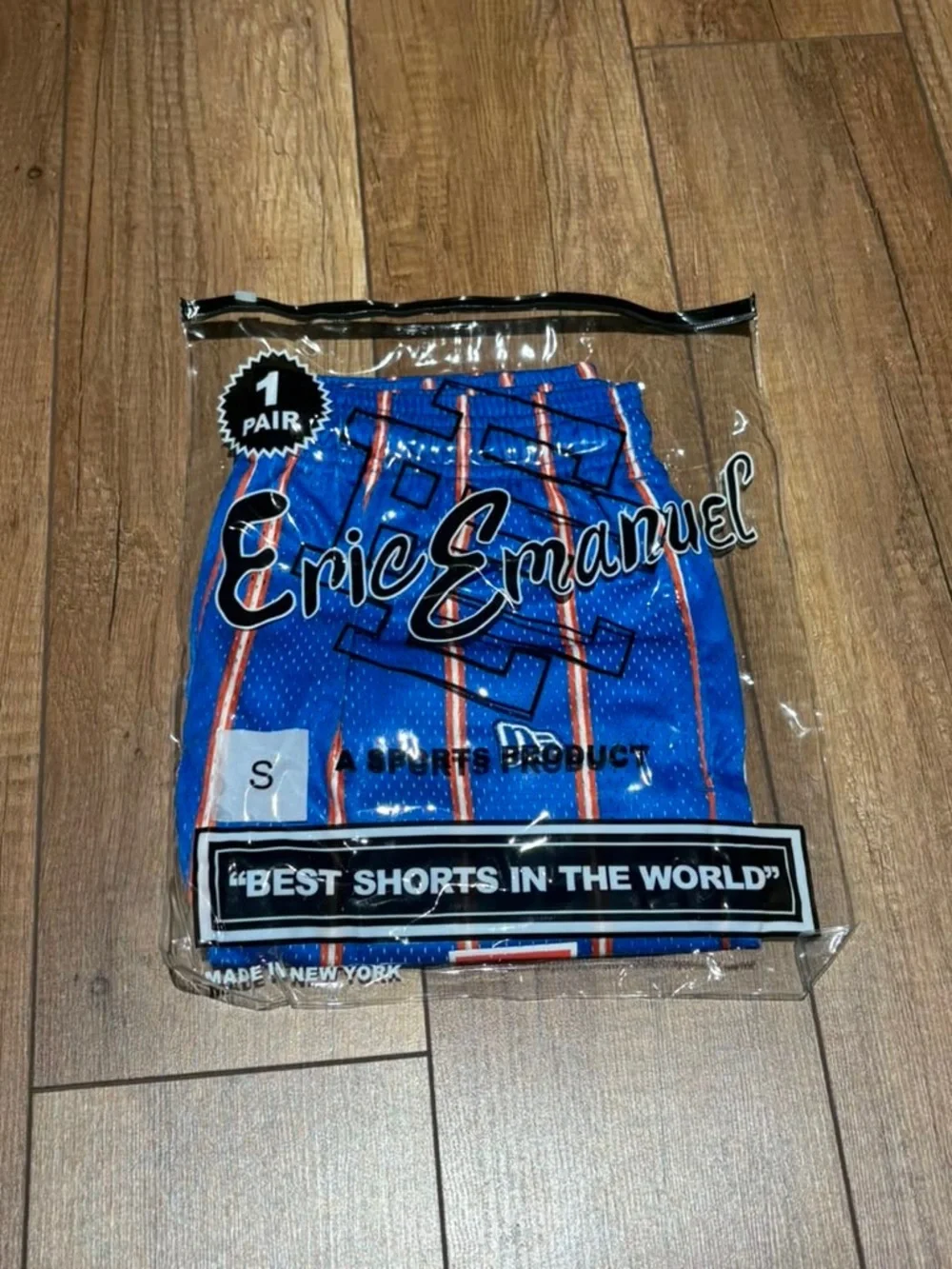 Eric Emanuel EE New York Knicks NBA Blue and Orange Mesh Pinstripe Shorts - Picture 10 of 11